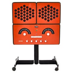 Orangefarbenes Stereophonisches RR-126 Radio von F.lli Castiglioni für Brionvega, 1960er Jahre