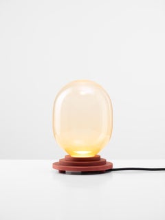 Orange Stratos Capsule Table Light by Dechem Studio