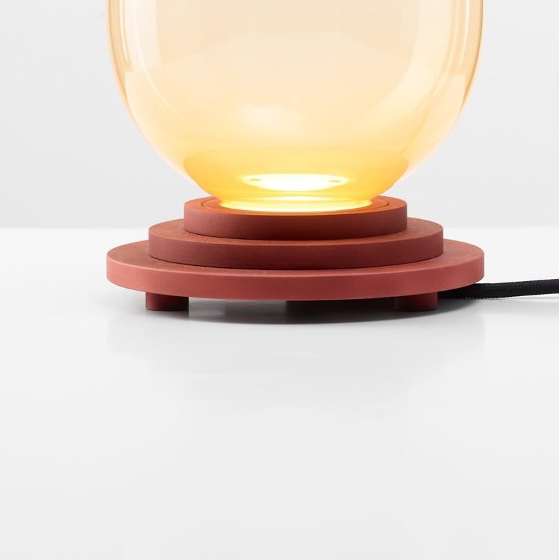 Czech Orange Stratos Capsule Table Light by Dechem Studio For Sale