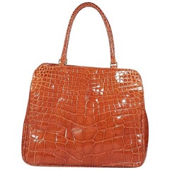 Orange Suarez Alligator Tote Bag