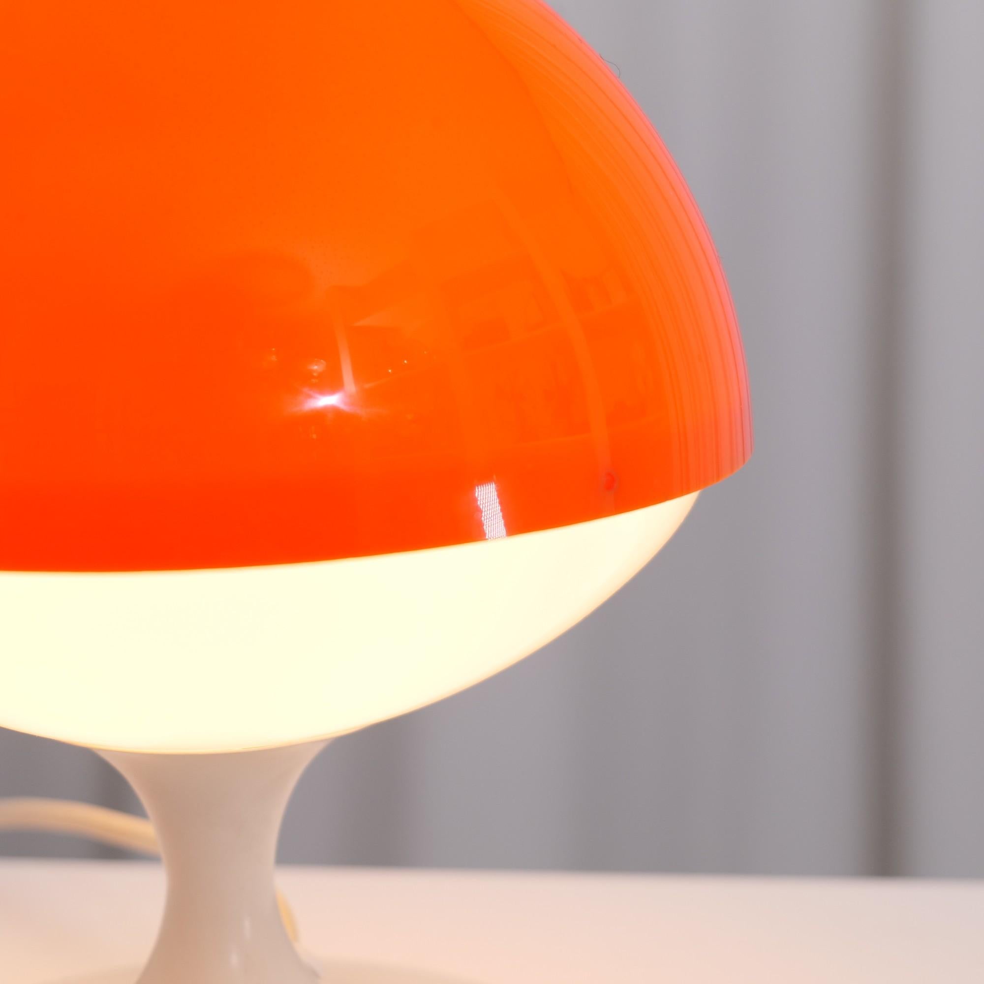 Metal Orange Swiss Space Age Mushroom Lamp by Temde Leuchten For Sale