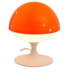 Vintage Orange Swiss Space Age Mushroom Lamp by Temde Leuchten