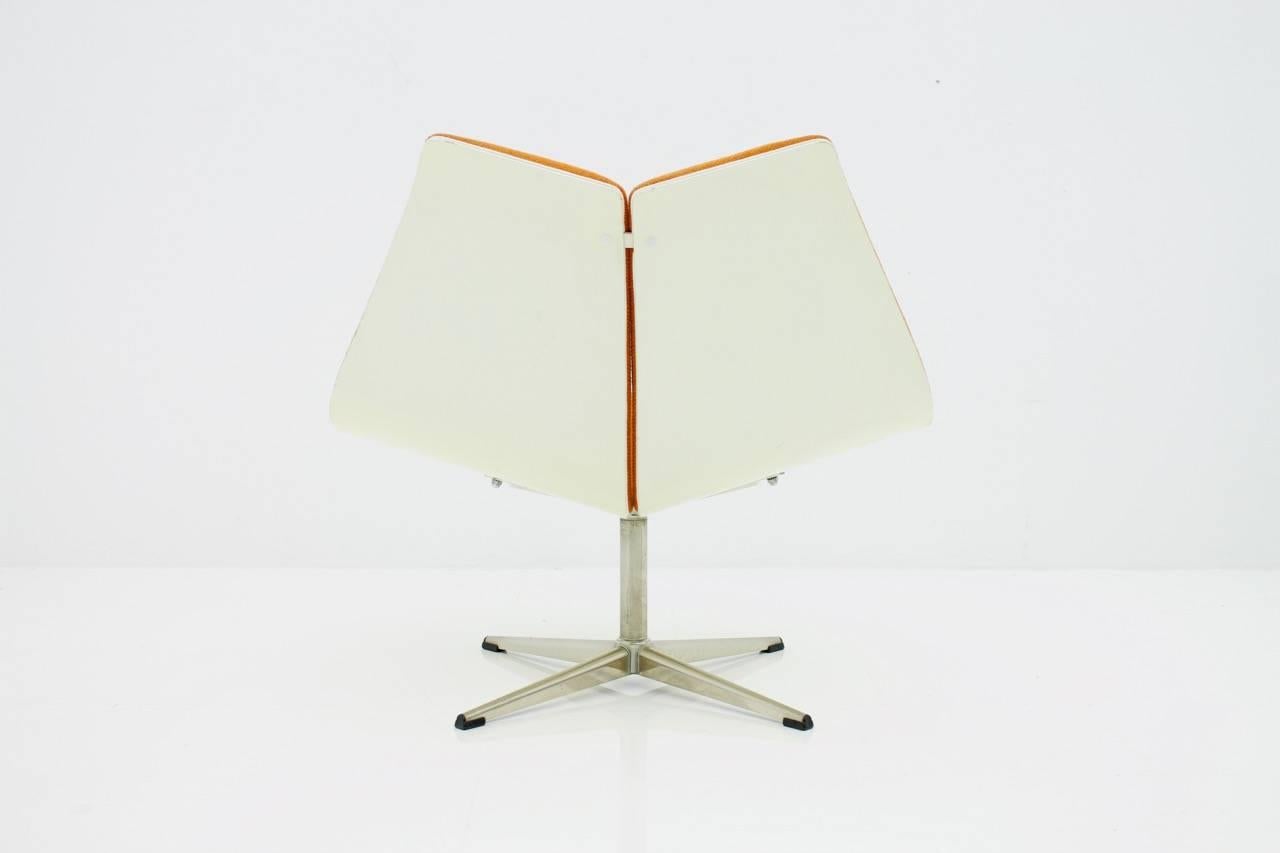 Orange Swivel Chair with Plywood Shell, 1968 5