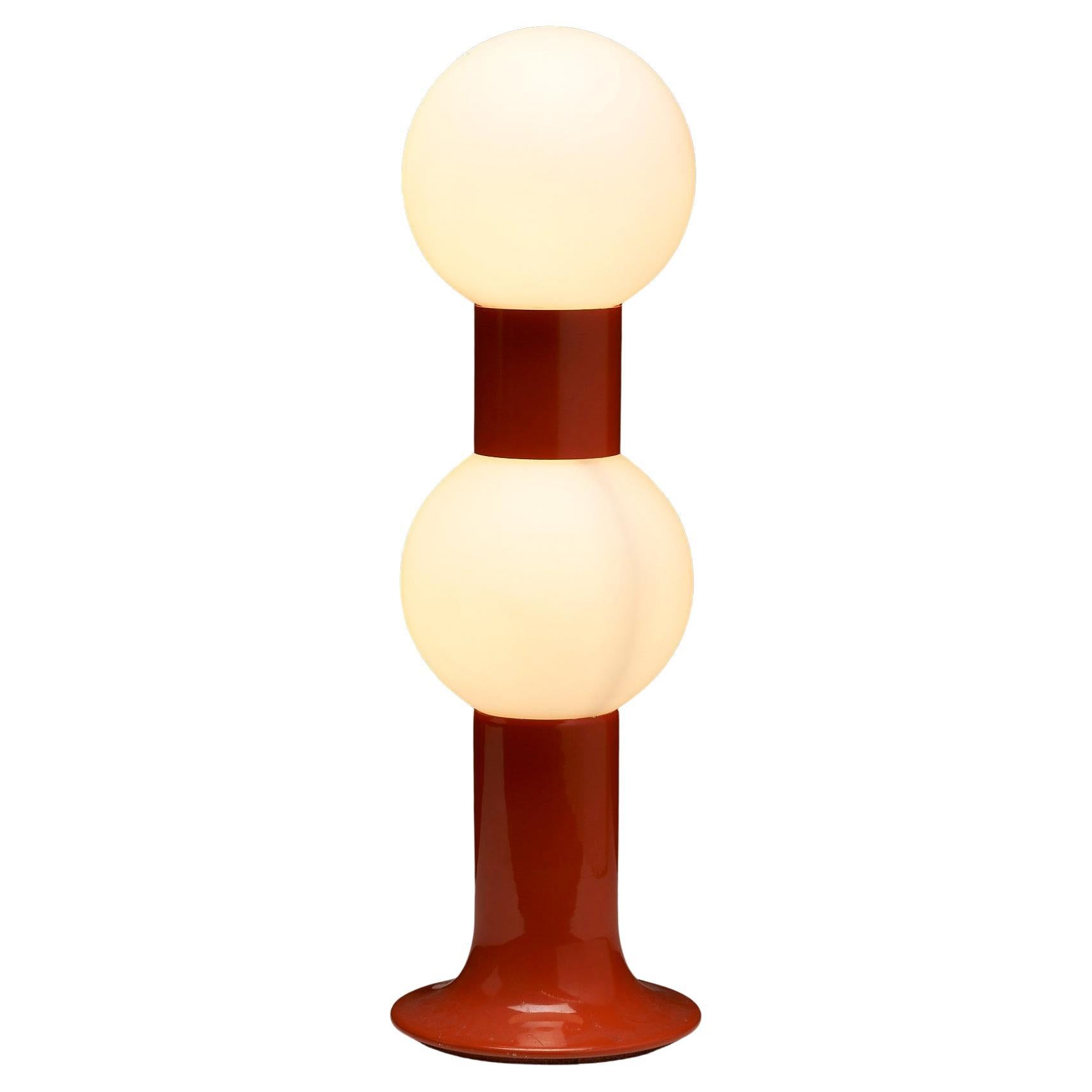 Orange "T 144" Space Age Table Lamp by Contact Leuchten, 1970s