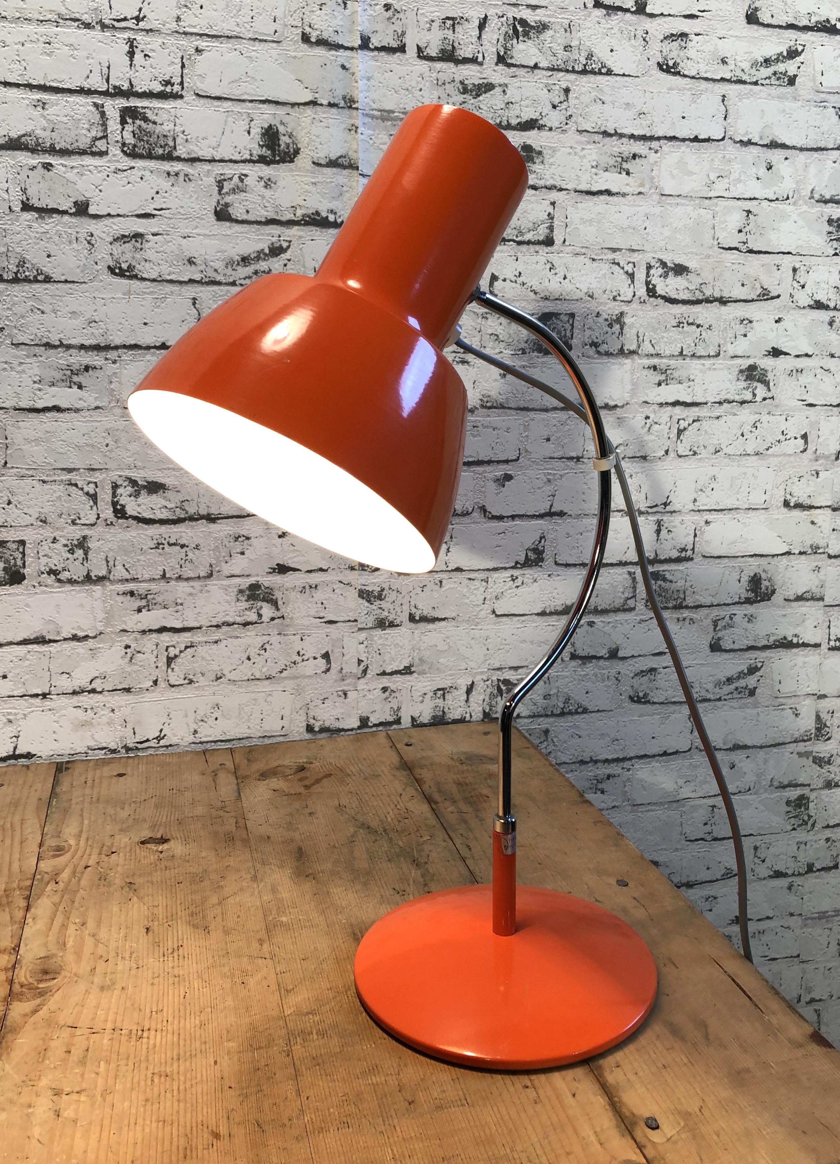 Orange Table Lamp by Josef Hurka for Napako, 1960s 3