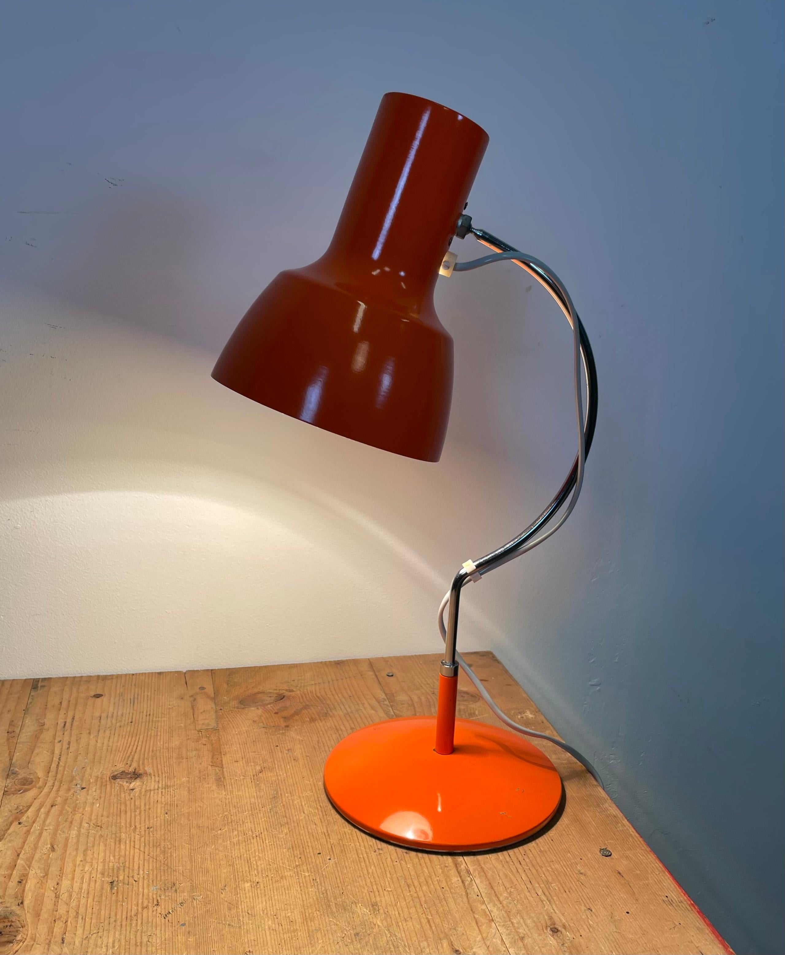 Lampe de bureau orange de Josef Hurka pour Napako, années 1960 en vente 9