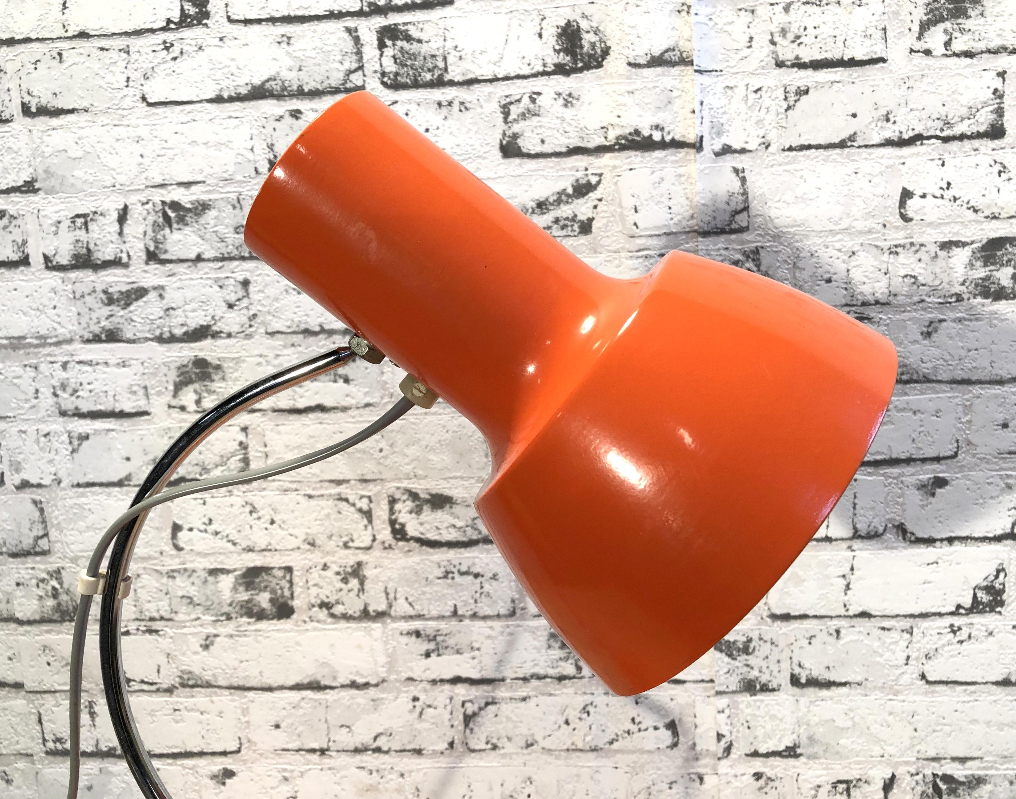 Lacquered Orange Table Lamp by Josef Hurka for Napako, 1960s