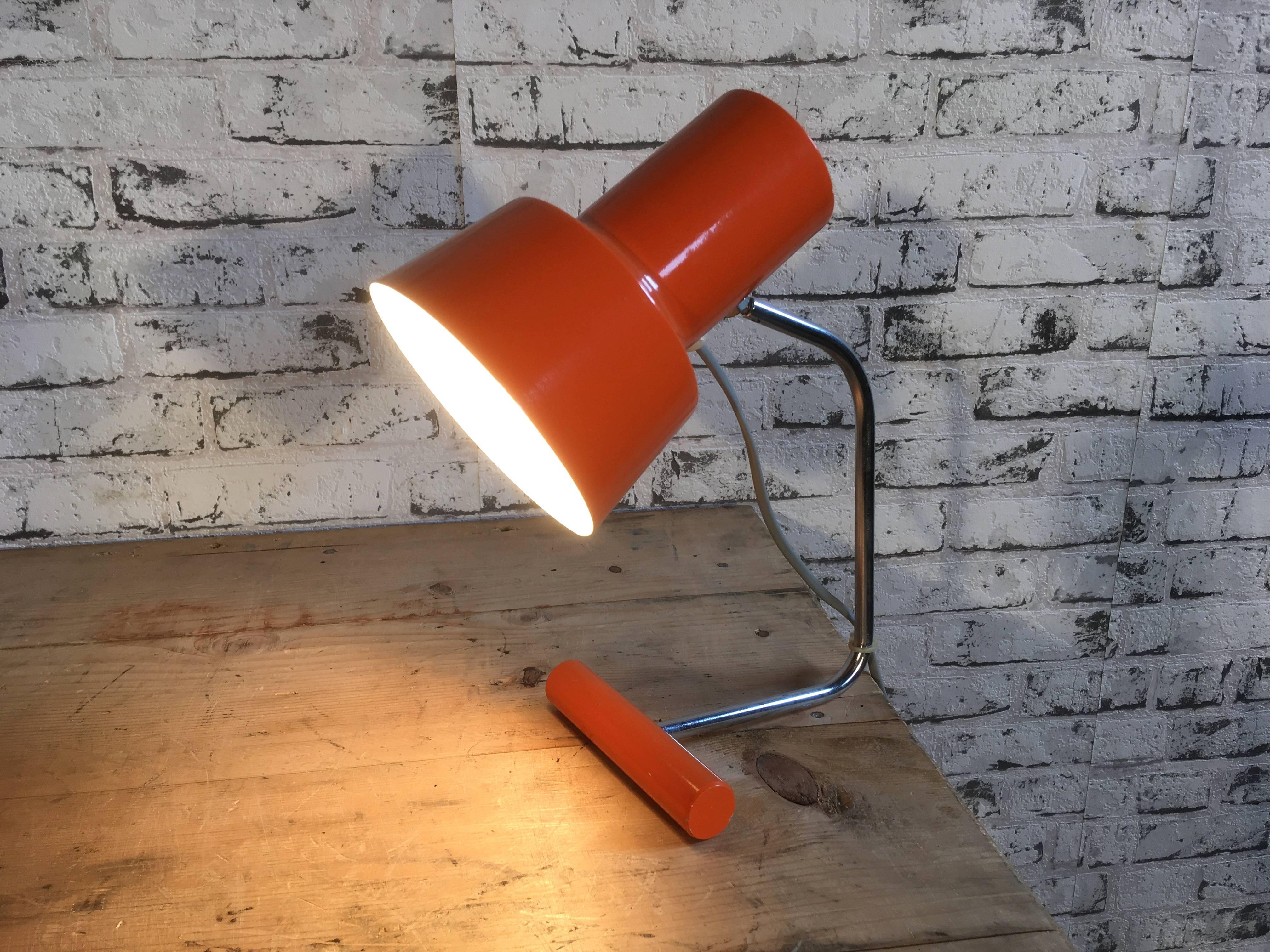 Orange Table Lamp by Josef Hurka for Napako, 1960s In Good Condition In Kojetice, CZ