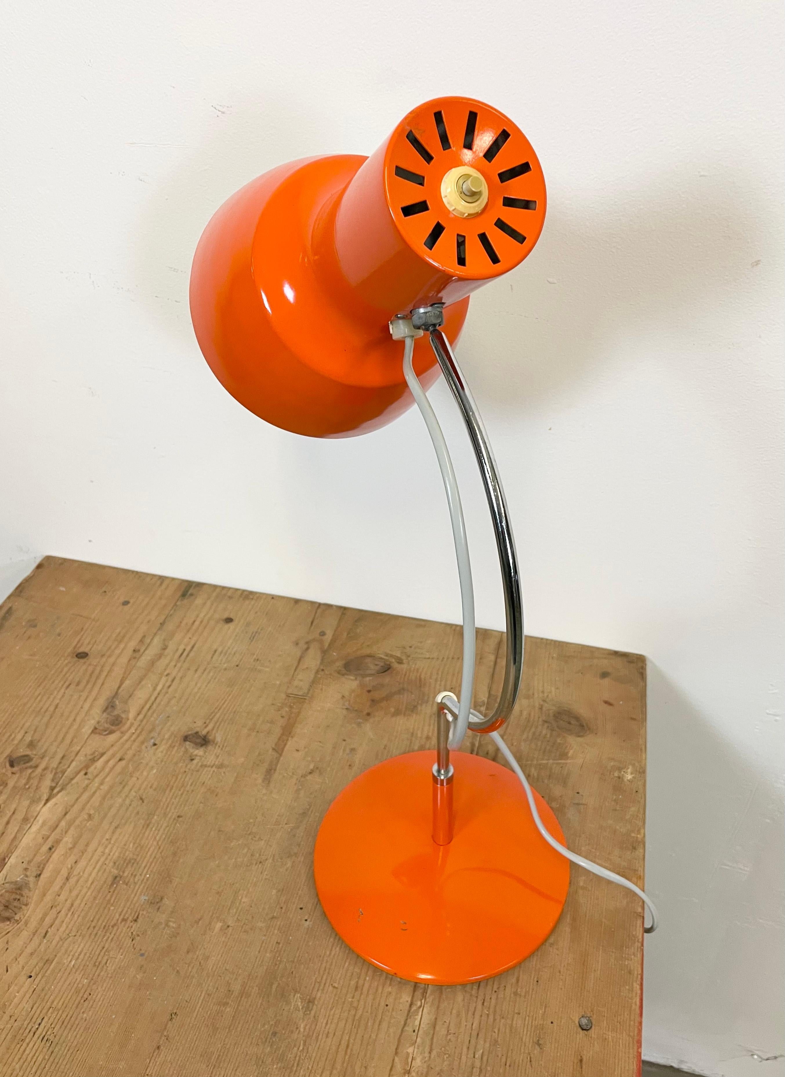 Lacquered Orange Table Lamp by Josef Hurka for Napako, 1960s For Sale