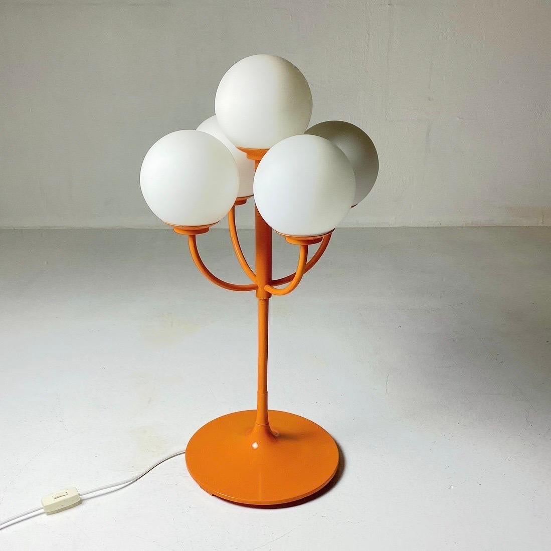 Late 20th Century Orange Table Lamp by Kaiser Leuchten, Germany, 1970s