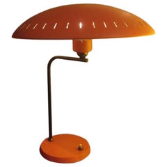 Vintage Orange Table Lamp By Louis Kalf For Philips