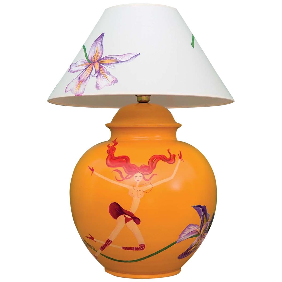 Orange Table Lamp For Sale
