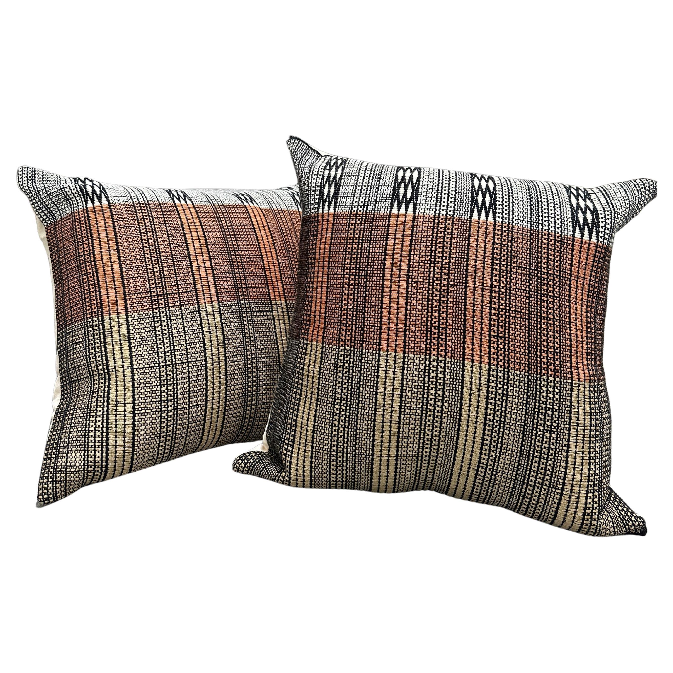 Oreiller en tissu Bohémien Orange & Tan Desert Sunset