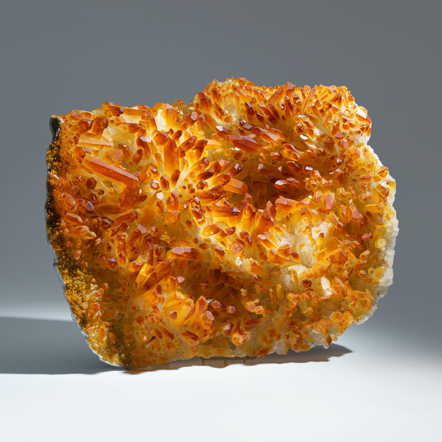 Orange Tangerine Quartz Crystal Cluster From Mongolia (27.2 lbs) In Excellent Condition For Sale In New York, NY