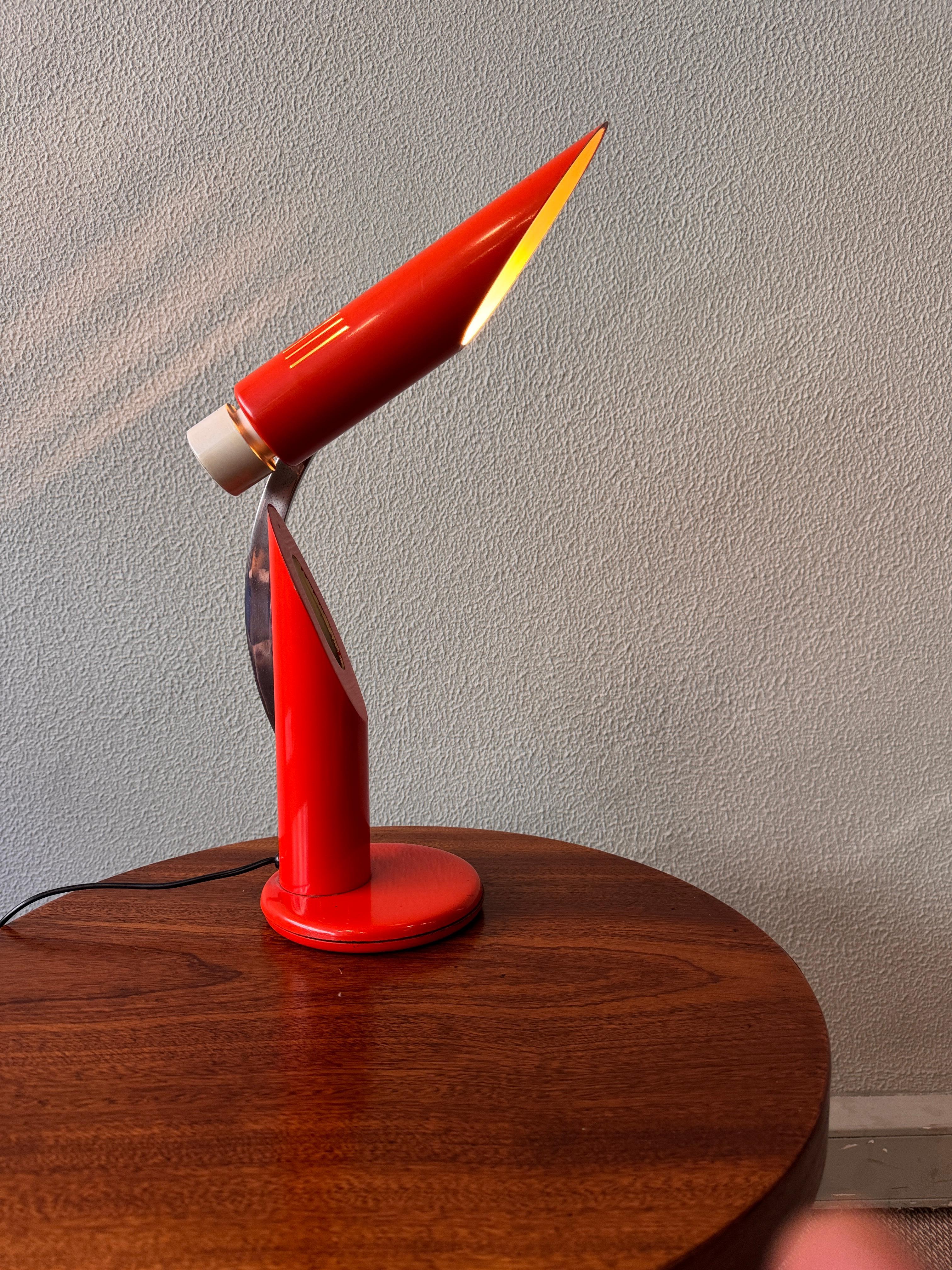 Orange THARSIS Foldable Table Lamp from Fase by Luis Perez de la Oliva, 1973 For Sale 4