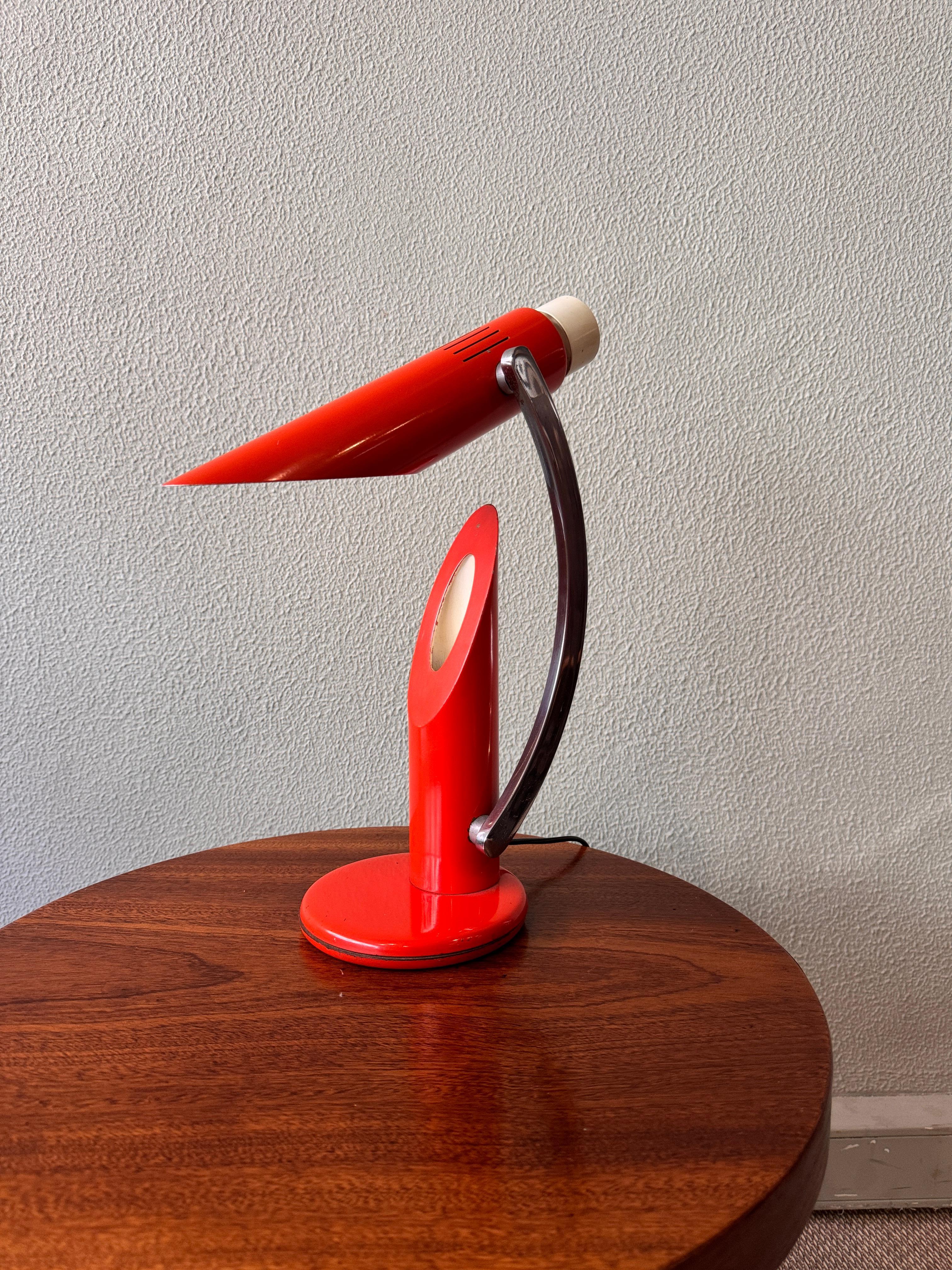 Mid-Century Modern Orange THARSIS Foldable Table Lamp from Fase by Luis Perez de la Oliva, 1973 For Sale