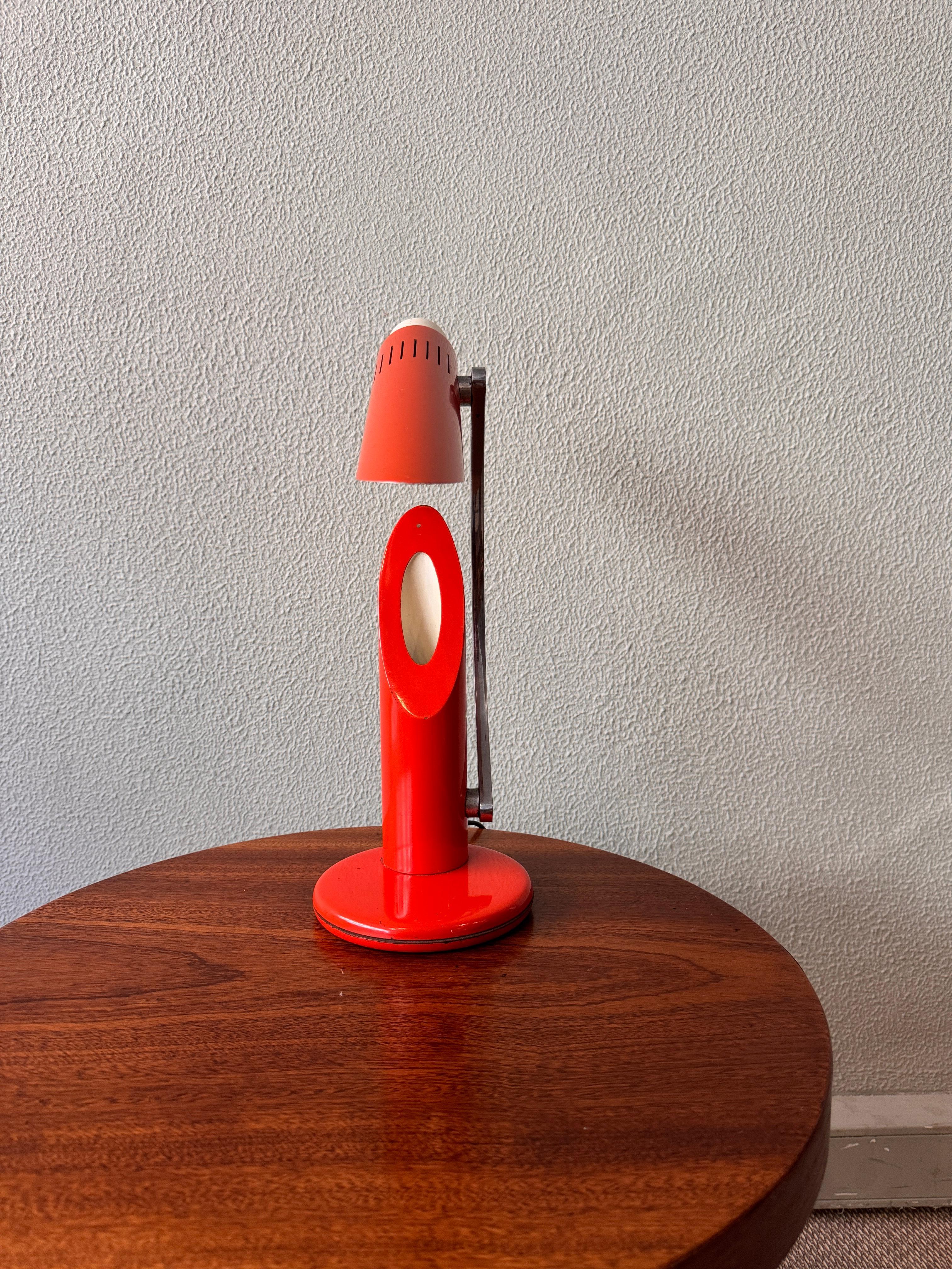 Metal Orange THARSIS Foldable Table Lamp from Fase by Luis Perez de la Oliva, 1973 For Sale