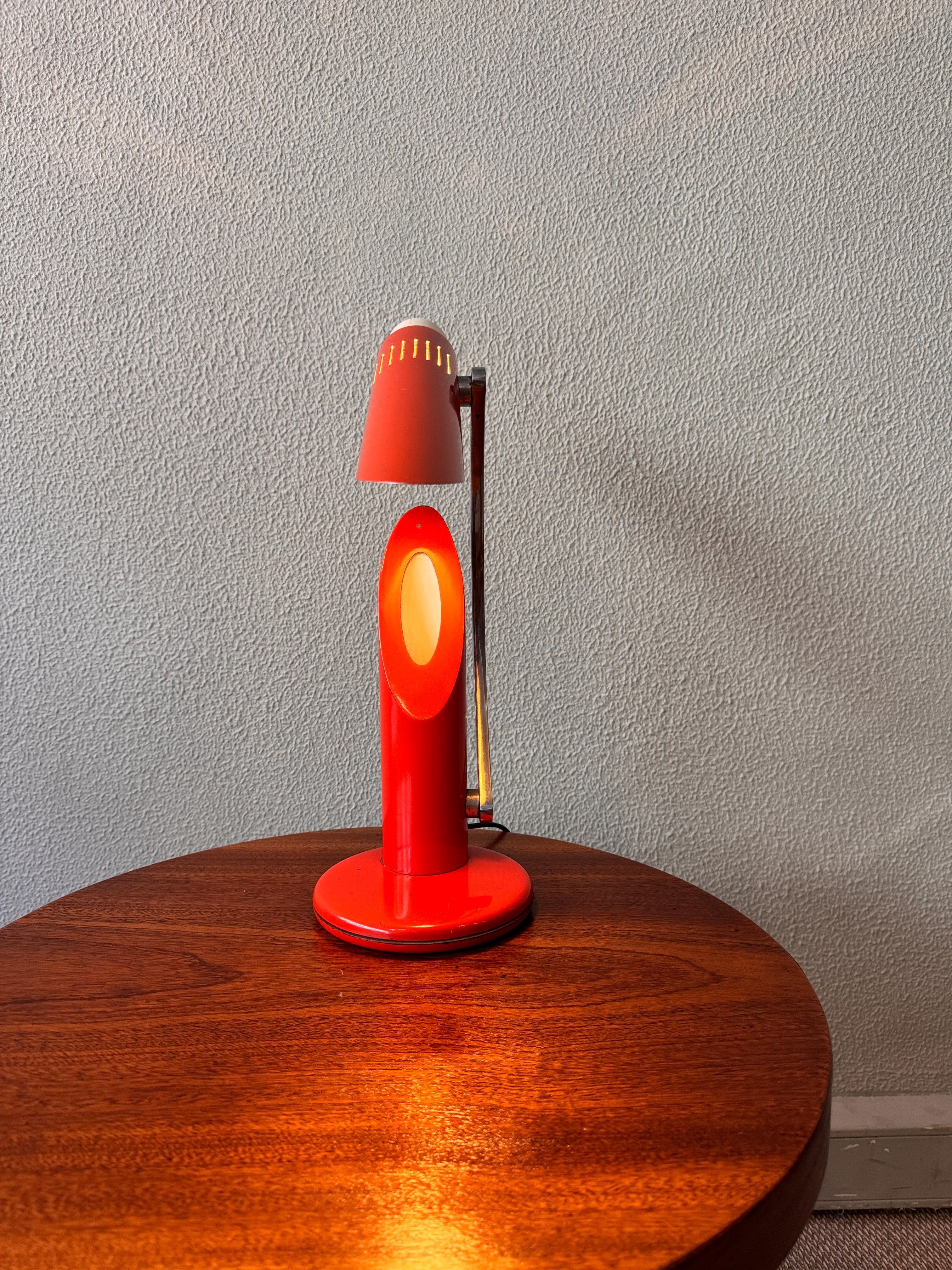 Orange THARSIS Foldable Table Lamp from Fase by Luis Perez de la Oliva, 1973 For Sale 1