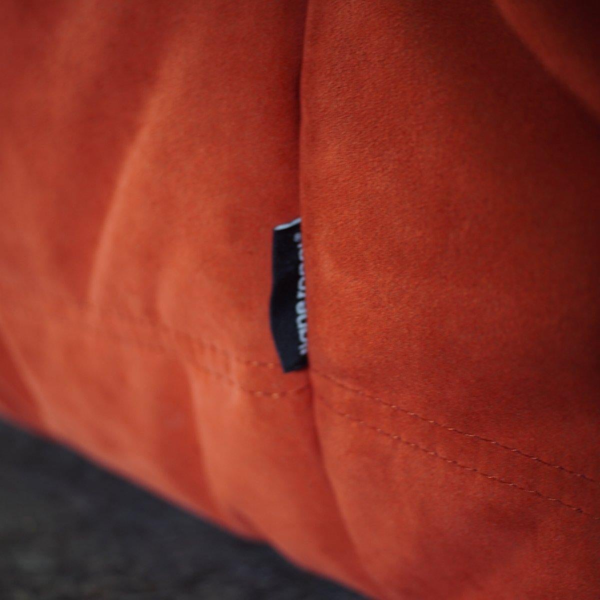 French Orange Togo Corner Sofa