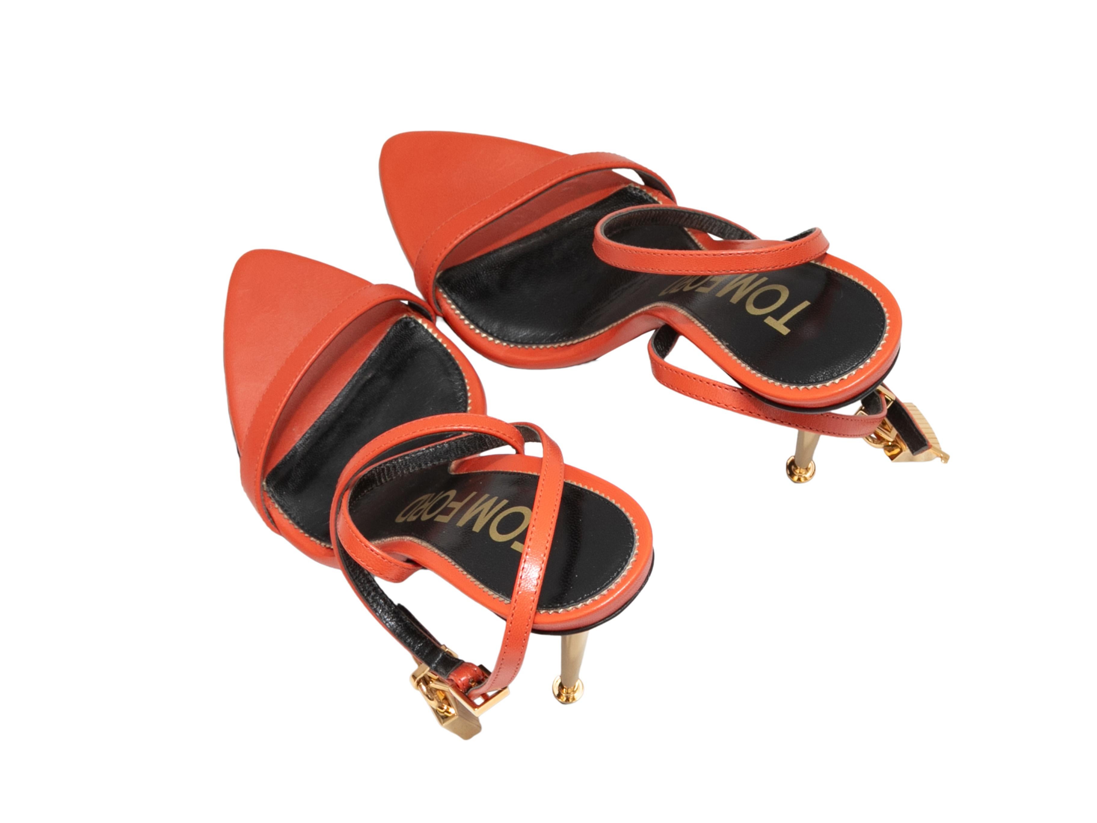 Sandalias de tacón Tom Ford naranja con candado talla 38 Naranja en venta