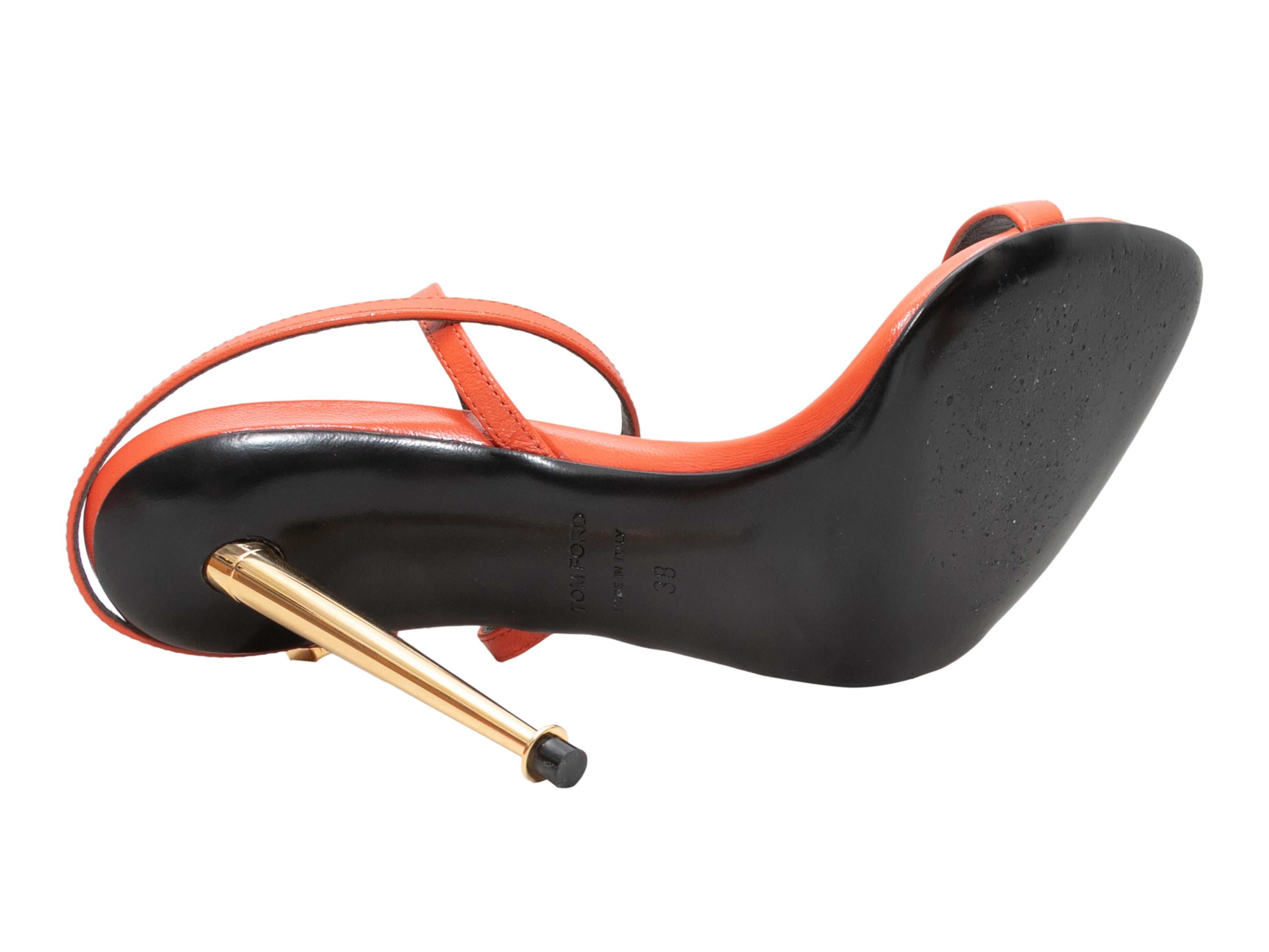 De las mujeres Sandalias de tacón Tom Ford naranja con candado talla 38 en venta