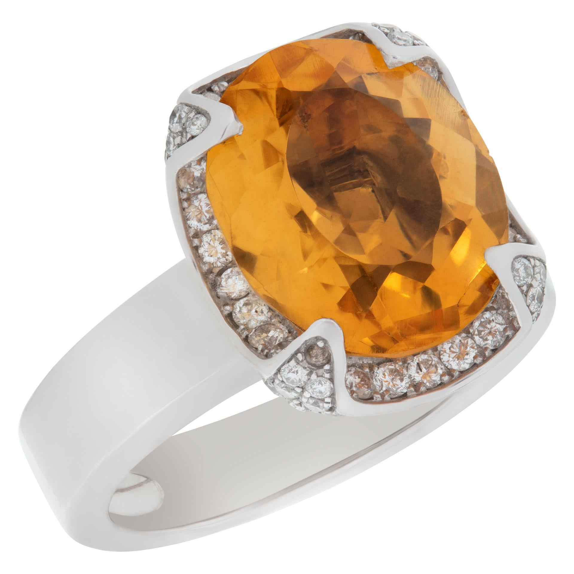 vintage orange topaz ring