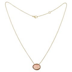 Orange Tourmaline 18 Carats Yellow Gold Necklace