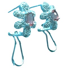 Ohrringe mit orangefarbenem Turmalin und Diamant-Halo 1,00ctw
