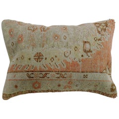 Orange Traditional Vintage White Medallion Oushak Rug Pillow