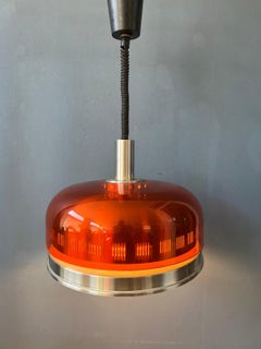 Orange Transparent Space Age UFO Pendant Lamp, 1970s
