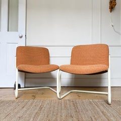 Orange Tubular Accent Lounge Chairs
