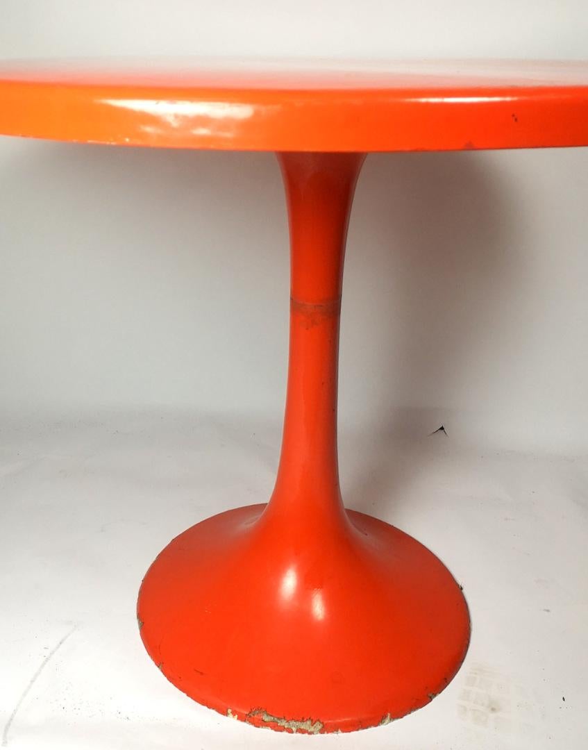 Orange Tulip Garden Set with 4 Chairs, painted Fiber Glass, 1960s 2