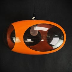 Orange Ufo Ceiling Lamp from Massive Belgium, 1970s
