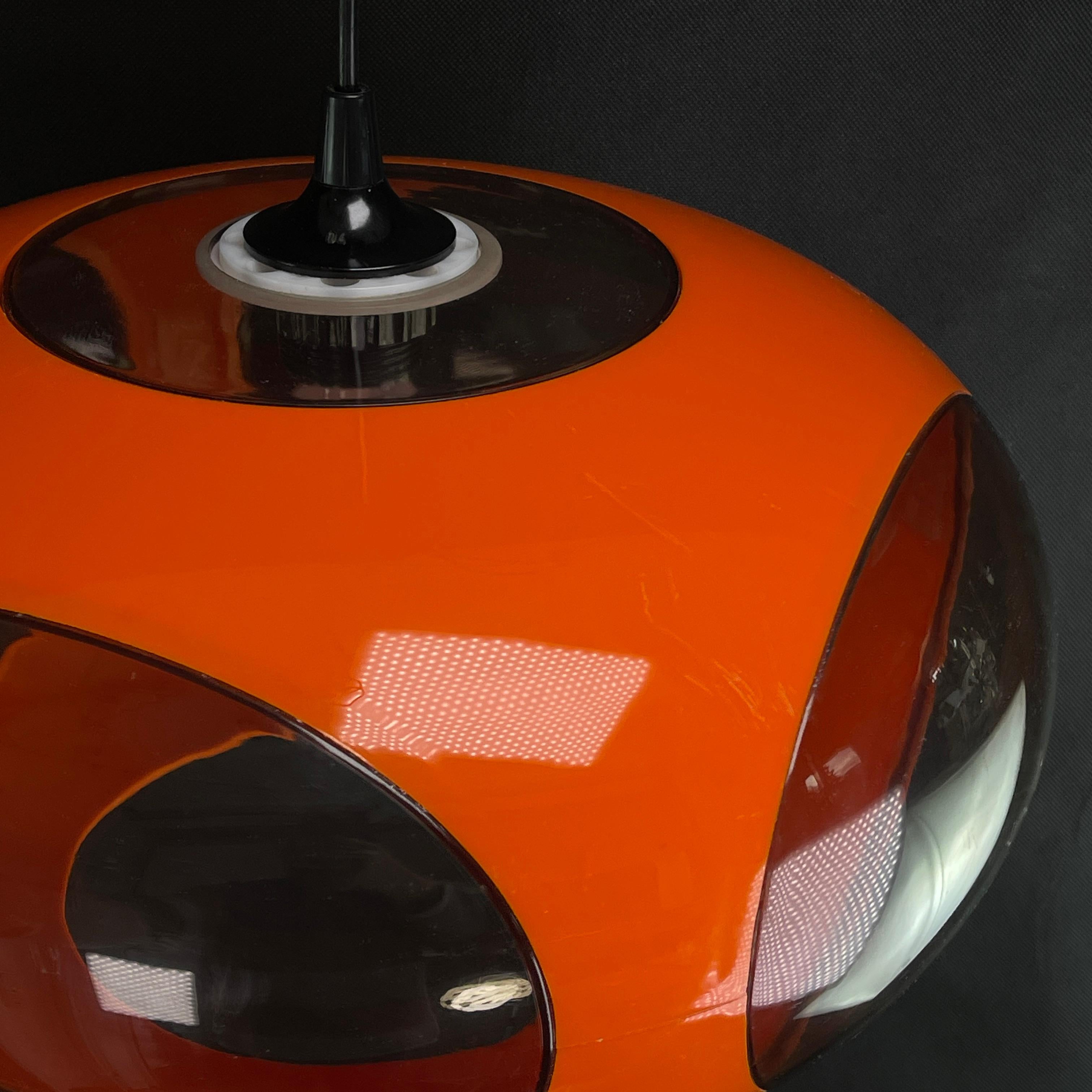 Belgian Orange Ufo Ceiling Lamp from Massive Belgium, 1970s