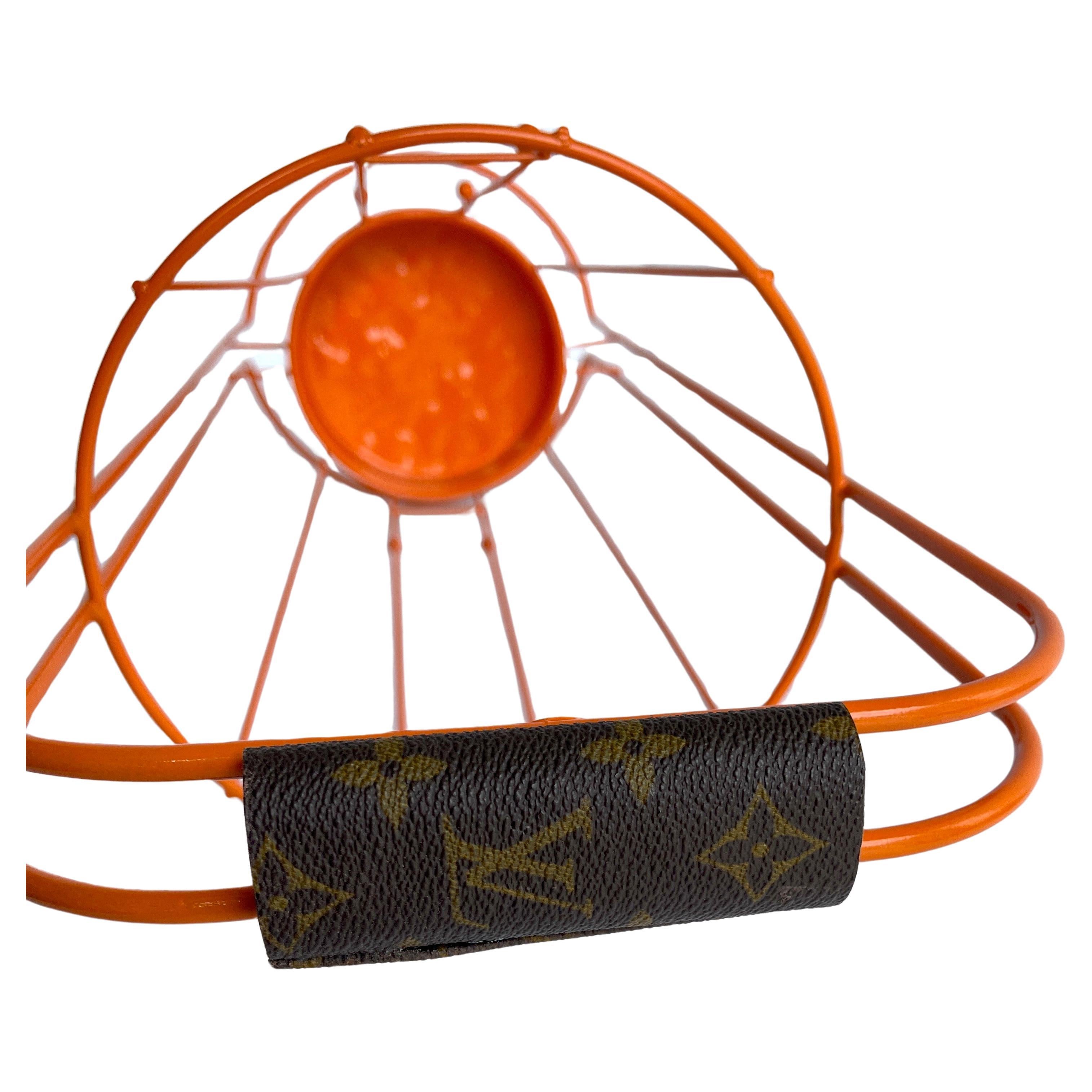 Orange Umbrella Stand Holder with Louis Vuitton Monogram Leather Handle 5