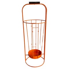 Porte-parapluie orange avec poignée en cuir monogramme Louis Vuitton