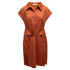 Orange Valentino Cotton & Silk-Blend Dress Size US 12