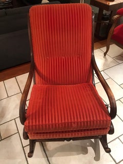 Orange velvet rocking chair 1960s/1970s