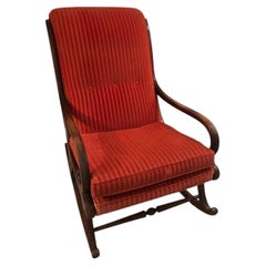 Orange velvet rocking chair 1960s/1970s