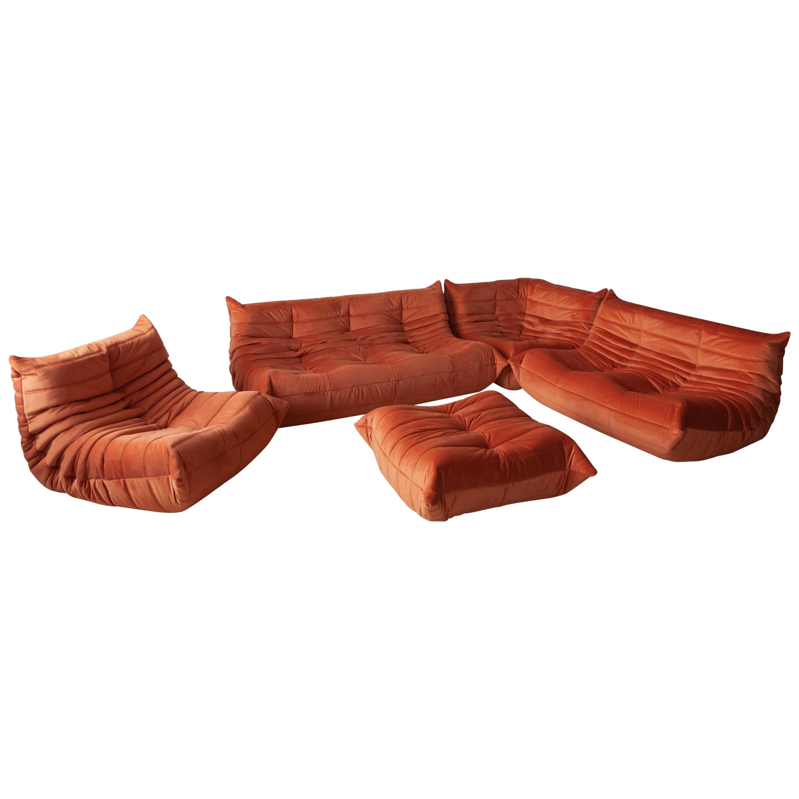 Green Togo Sofa Set By Michel Ducaroy For Ligne Roset 1970s Set