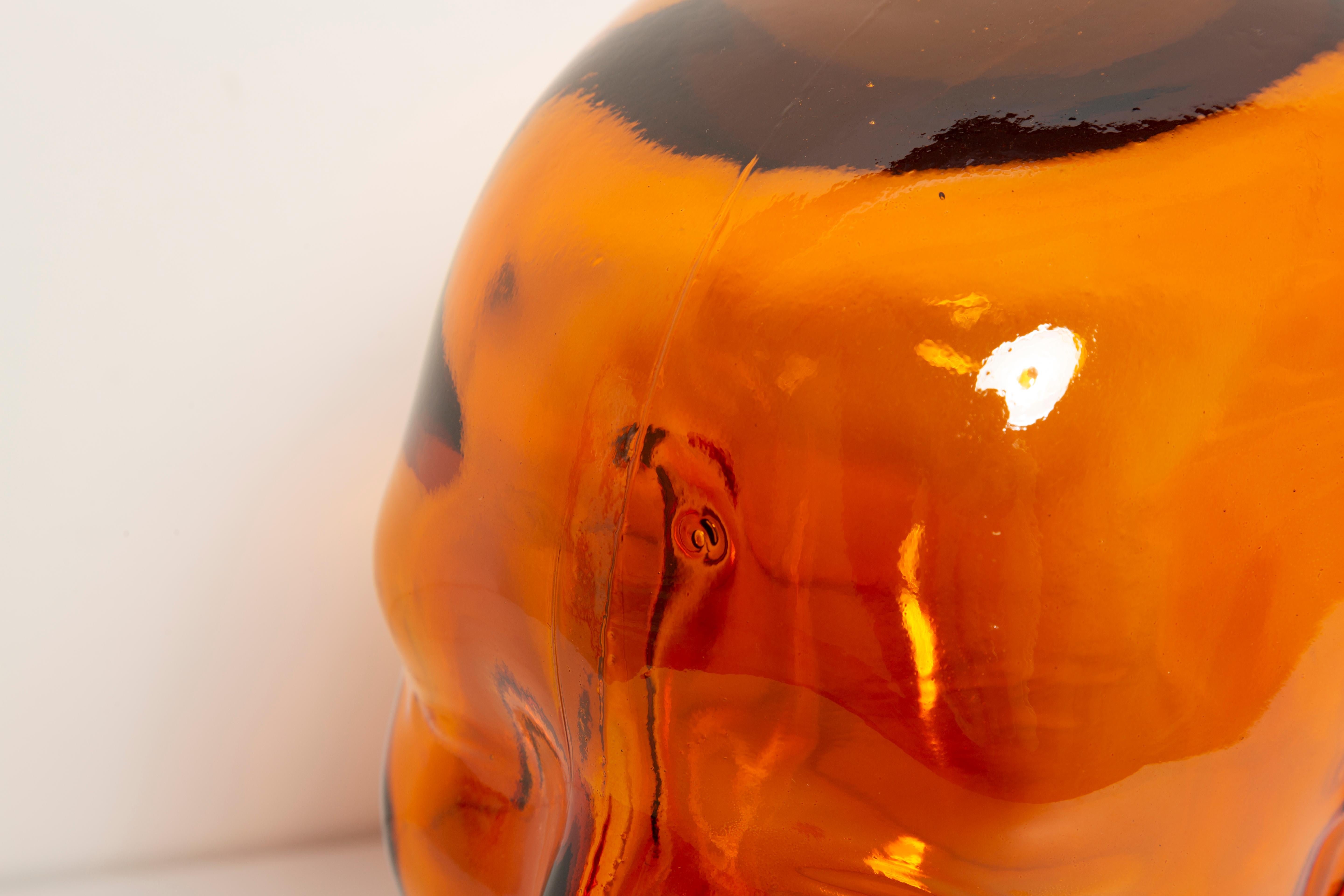 Orange Vintage Decorative Mannequin Glass Head Sculpture, 1970s, Germany 6