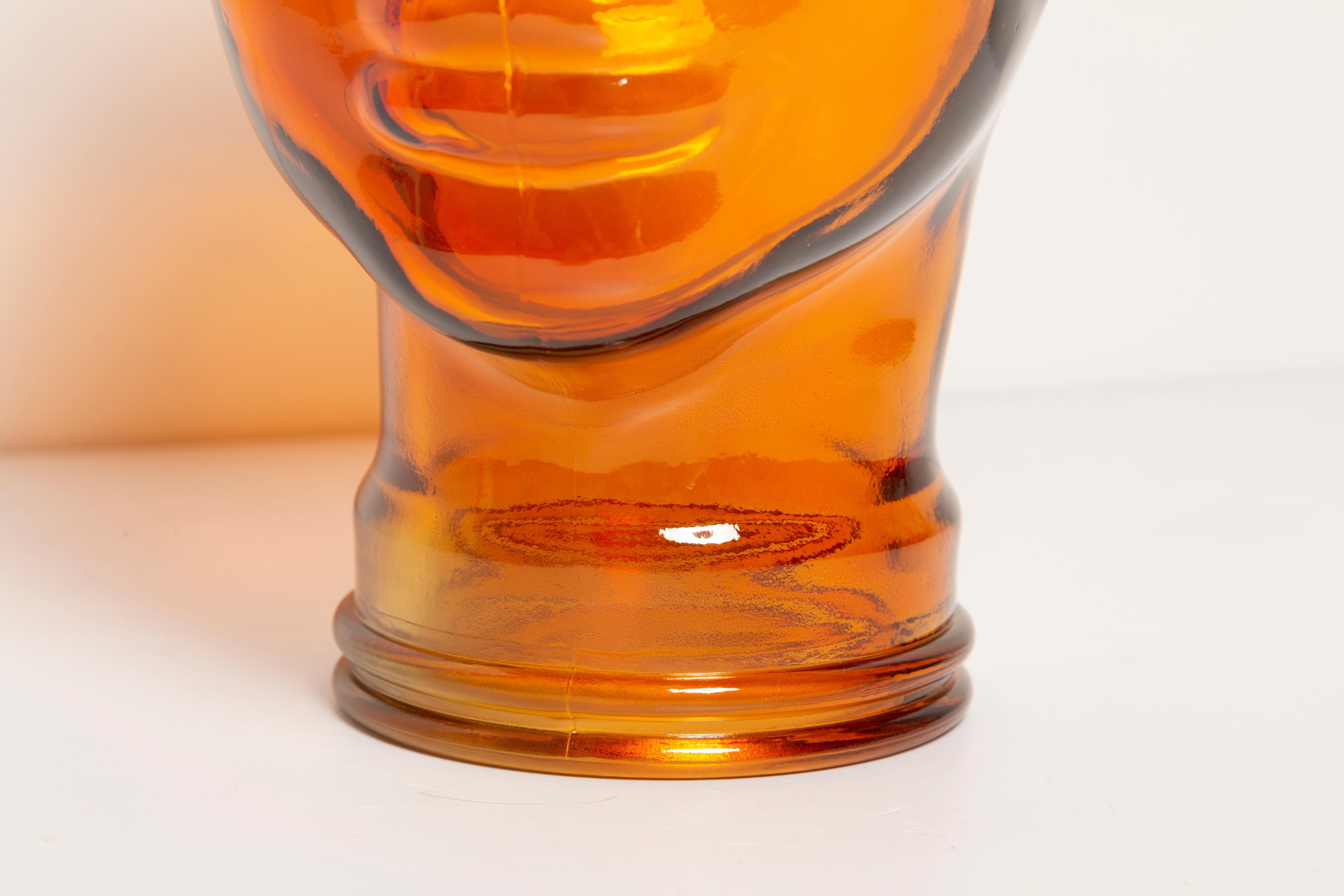 Orange Vintage Decorative Mannequin Glass Head Sculpture, 1970s, Germany 7