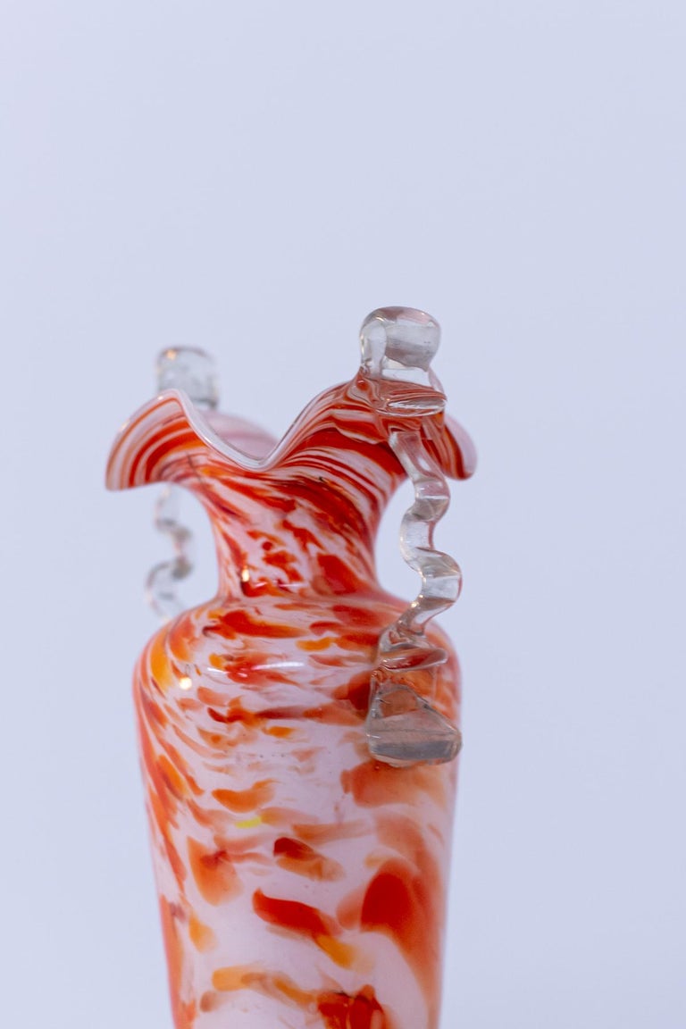 Orange Vintage Murano Glass Vase by Fratelli Toso, 1940 For Sale at 1stDibs