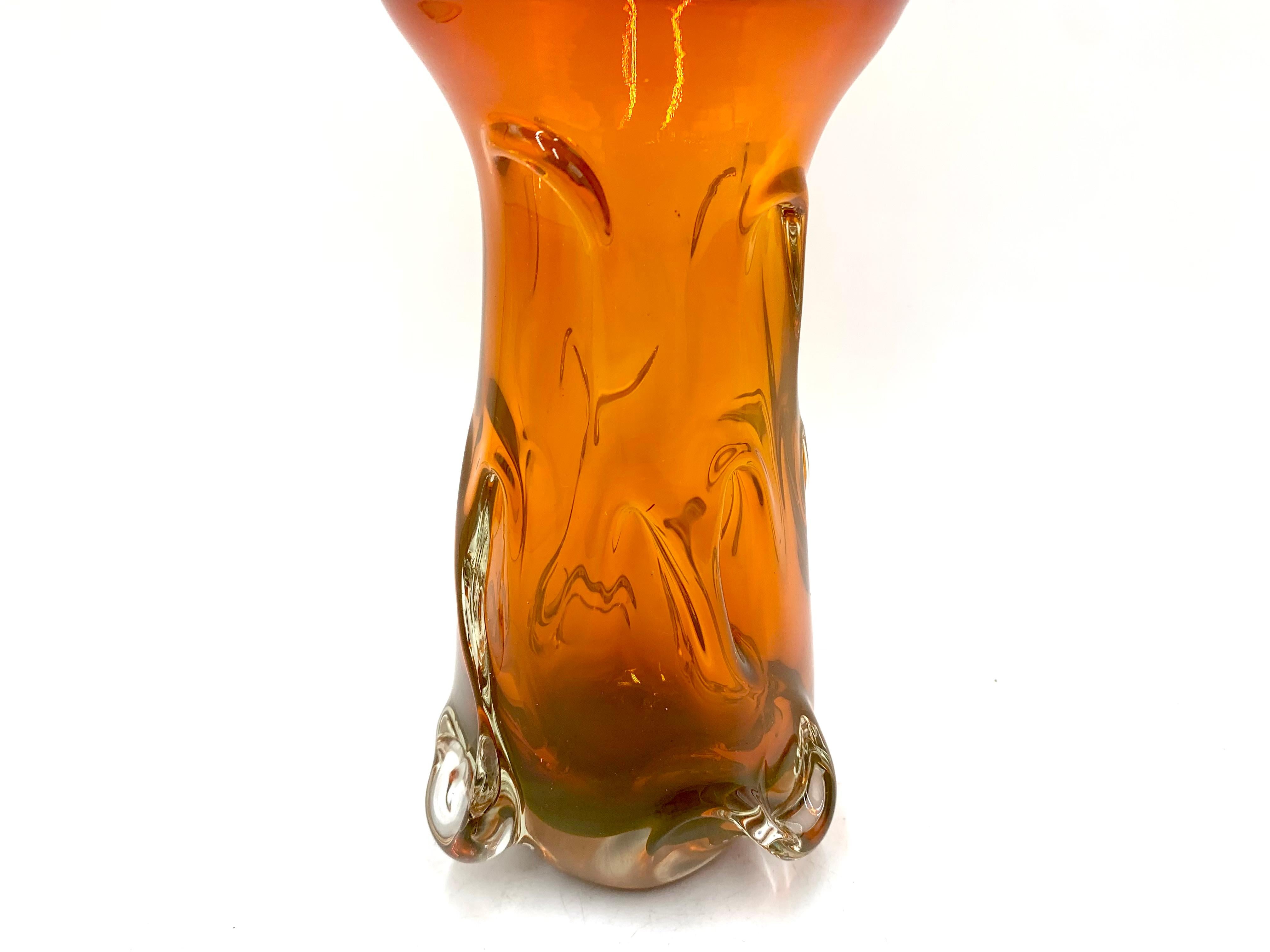 Fin du 20e siècle Vase vintage orange, Pologne, années 1960/1970 en vente