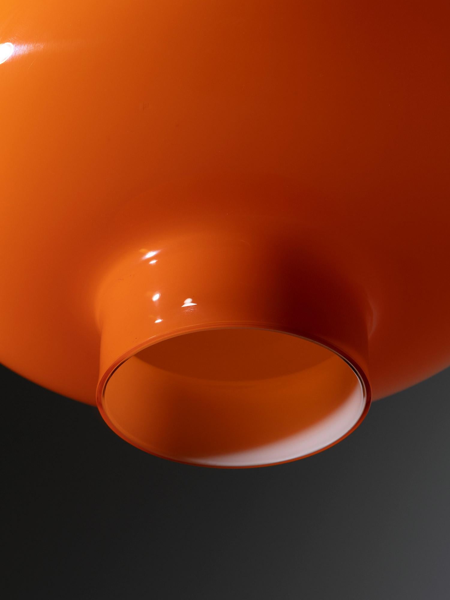 Verre de Murano Grande lampe suspendue en verre de Murano orange de Vistosi, Italie, années 1960 en vente