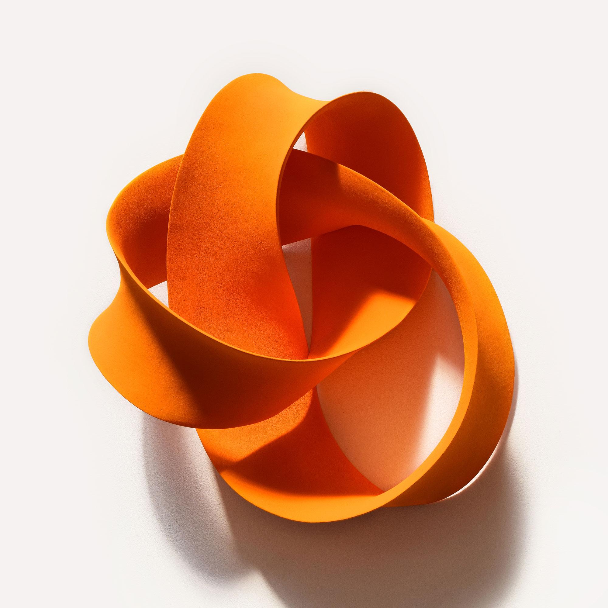 British Orange Wall Mounted Ceramic Sculpture by Merete Rasmussen