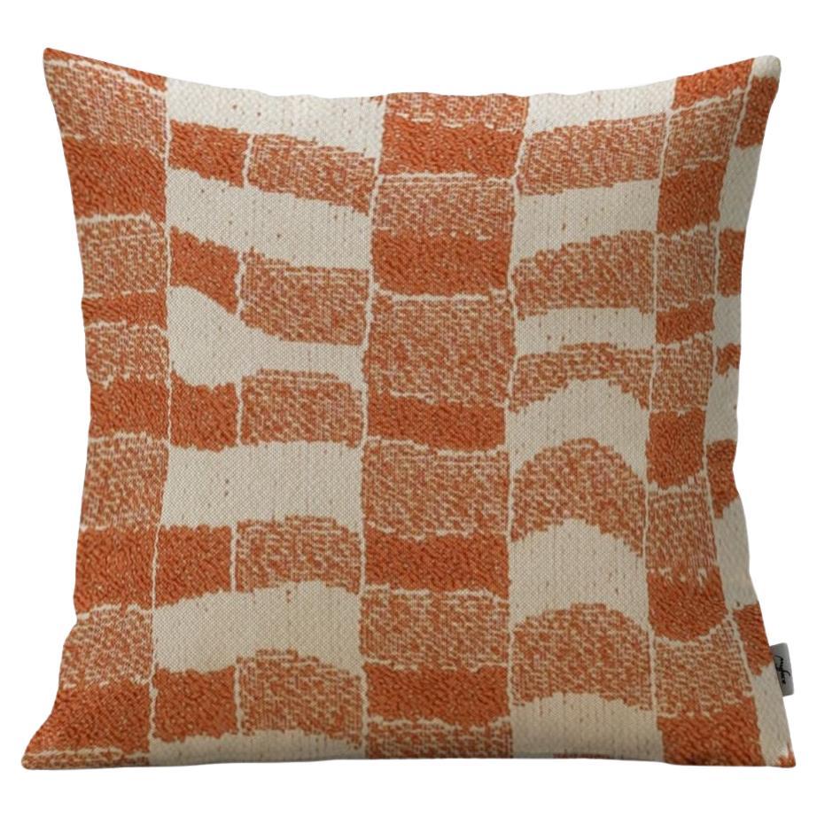Orange Waterproof Outdoor Pillow with Pattern