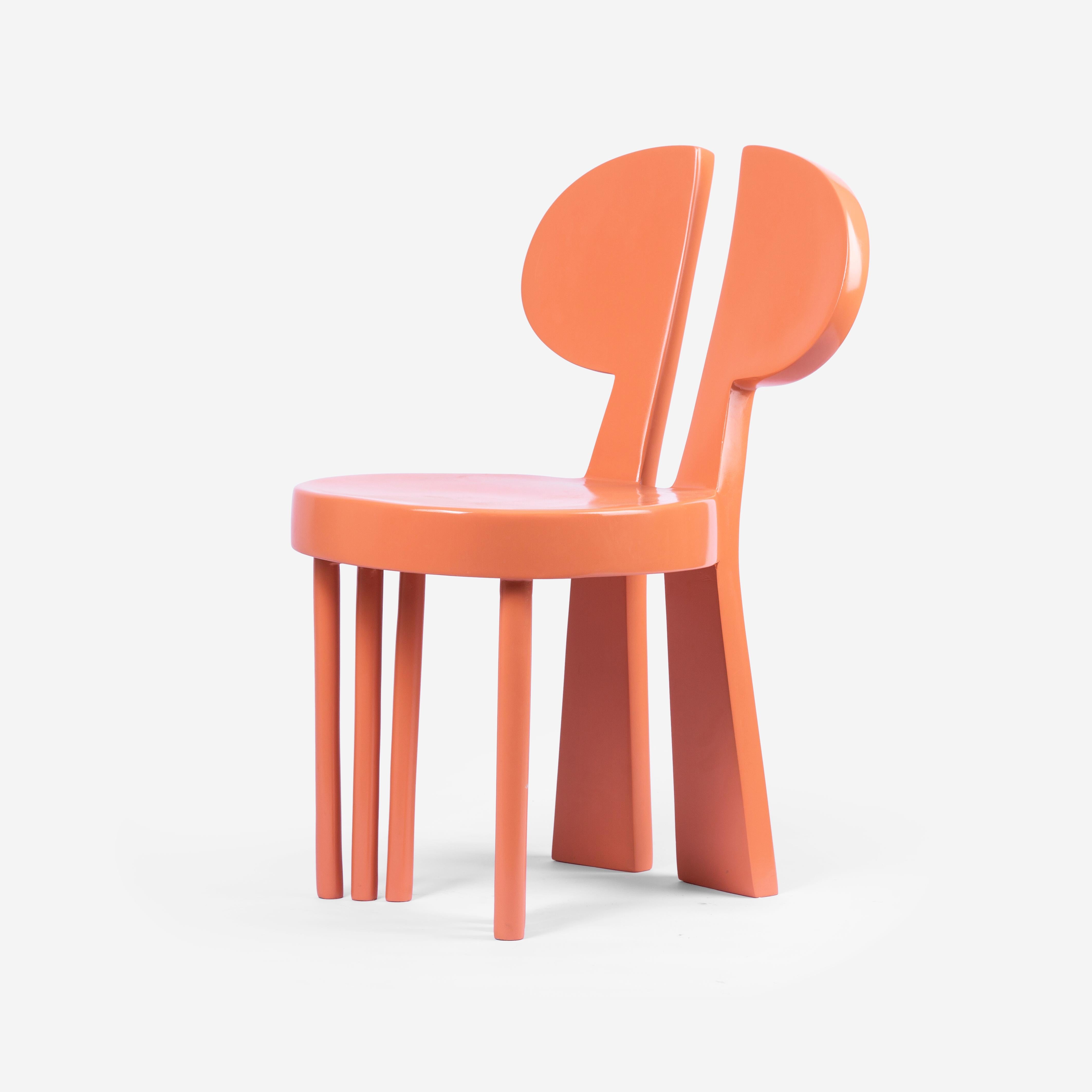 Orange Weather-Resistant Fiberglass Outdoor Dining Chair with Bold Design 1