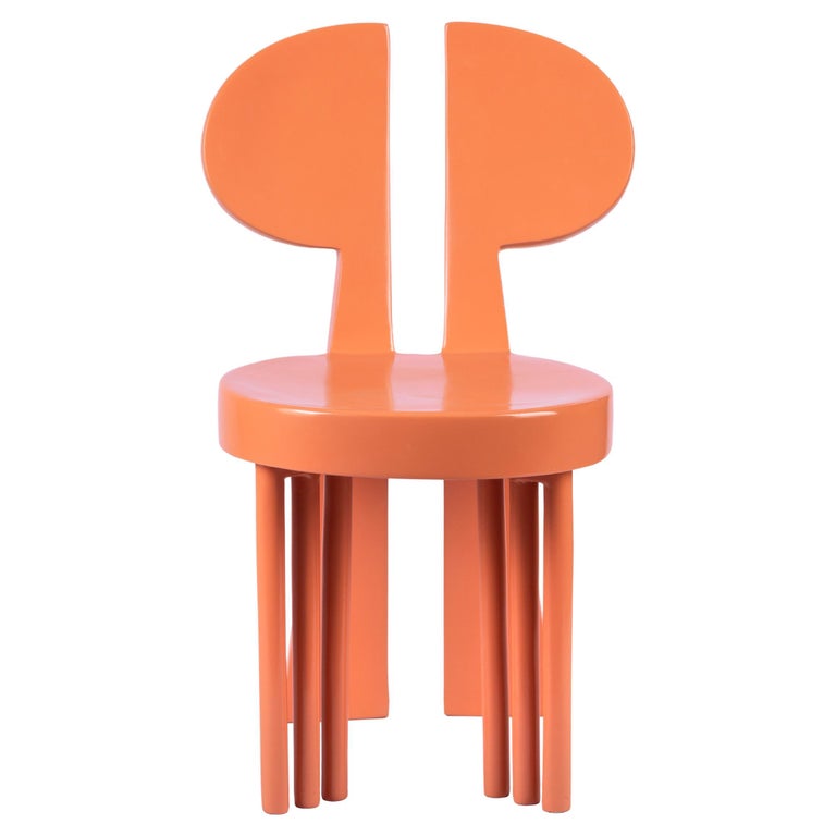 Orange WeatherResistant Fiberglass Outdoor Dining Chair with Bold Design For Sale at 1stDibs