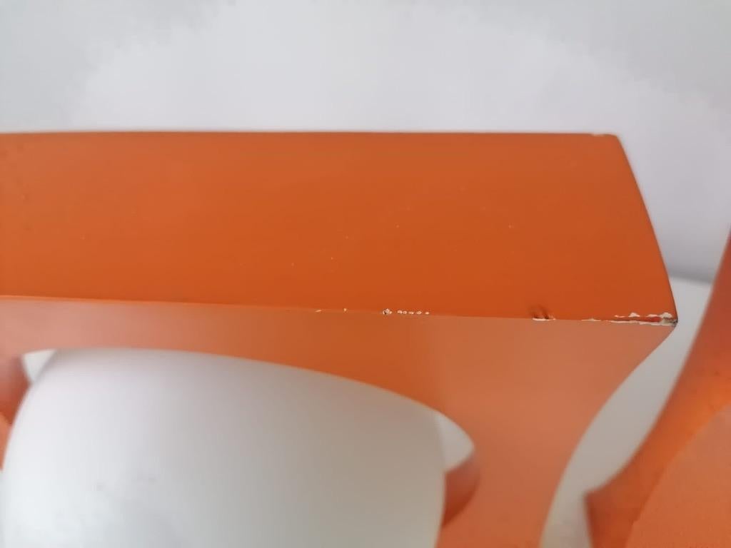 Orange-White 1970s Wall Lamp, Sconces For Sale 2